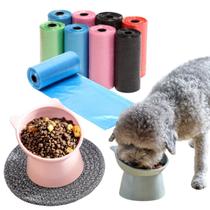 Comedouro Pet Elevado e 36 Rolinhos Para Recolher Coco no Passeio