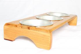 Comedouro Pet HG modelo 1 com 3 tigelas de 400 ml em Inox