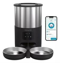 Comedouro Pet Robotizado Alimentador Duplo Inteligente 5L APP Wifi Alto Falante Temporizador Cachorro Gato