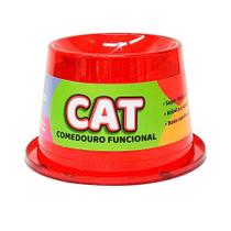 Comedouro Pet Toys Alto Antiformiga Vermelho com Glitter para Gatos 250 ml