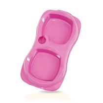 Comedouro Plast Pet Duplo Rosa - Tamanho G