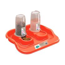 Comedouro Plast Pet Kit Flex Gourmet para Cães e Gatos Vermelho 650ml