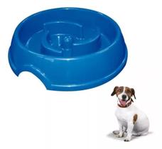 Comedouro Plástico Coma Melhor Slim Azul - Furacão Pet