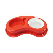 Comedouro Plástico Furacão Pet Antiformiga Luxo Duplo M - Vermelho Comedouro Plástico Furacão Pet Antiformiga Luxo Duplo M - Vermelho