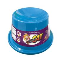 Comedouro Plástico Gato Super Cat - 200 Ml - Azul