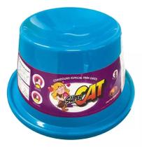 Comedouro Plástico p/ Gatos Super Cat 200ml Azul Furacão Pet