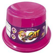 Comedouro Plástico para Gatos Super Cat Furacão Pet 200ml Rosa