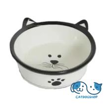 Comedouro Porcelana Carinha de Gato Preto 350ml Comedouro Porcelana Carinha de Gato Preto 350ml