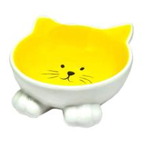 Comedouro Porcelana Gato Amarelo e Branco - The Pets