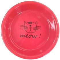 Comedouro porcelana gato vermelho 250ml