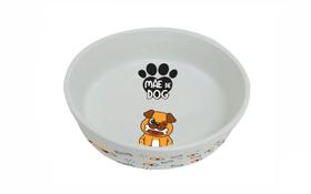 Comedouro Porcelana Ultra Compra Estampa 11 Branco para Cães e Gatos