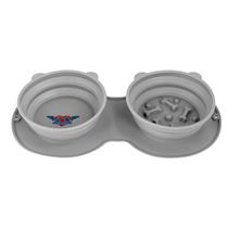 Comedouro Portátil Para Pet de Silicone, Lopetudos FlexFeeder1, Cinza, LP-CMSL-DR