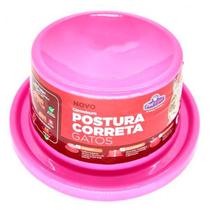 Comedouro Postura Correta Rosa para Gatos - Tam. P - Pet Injet