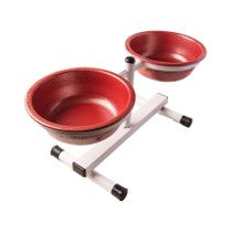 Comedouro Royale Regulável Vermelho para Cães - Tamanho Médio