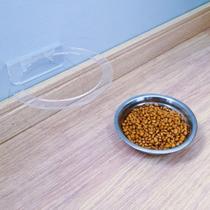 Comedouro Suporte Alimentador Pet Elevado Suspenso Para Cão e Gato com 2 tigelas em Inox para parede