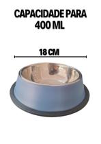 Comedouro Vasilha Pet ração e agua para cães e gatos em Inox (P)- 400ml azul Comedouro Vasilha Pet ração e agua para cães e gatos em Inox (P)- 400ml azul