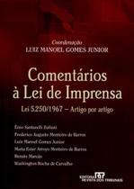 Comentarios A Lei De Imprensa - Revista Dos Tribunais Comentarios A Lei De Imprensa - Revista Dos Tribunais