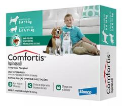 Comfortis Elanco de 560mg Antipulgas e Carrapatos para Gatos de 5,4kg a 11kg e Cães de 9kg a 18kg com 1 comprimido