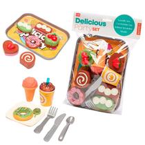 Comida de Brincar com Doces e Salgados Prato e Talheres LY8714 - Dorémi