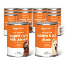 Comida enlatada para cães Amazon Basics, jantar moído picado, frango