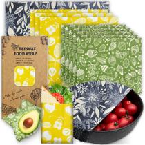 Comida orgânica reutilizável PicCircuit Beeswax Wrap, pacote com 9 unidades, 1L, 5M, 3S Comida orgânica reutilizável PicCircuit Beeswax Wrap, pacote com 9 unidades, 1L, 5M, 3S