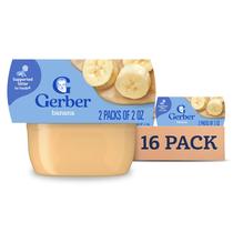Comida para bebês Gerber 1st Foods, purê de banana, potes de 60 ml, pacote com 2 unidades x8