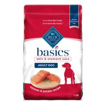 Comida para cães Blue Buffalo Basics, pele e estômago para adultos, saco de 5 kg