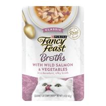 Comida Úmida para Gatos Fancy Feast Broth Topper Salmão - 40ml (16 Unidades)