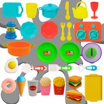 Comidinha Brinquedo Pratinho Talher Cozinha Fogão Fast Food