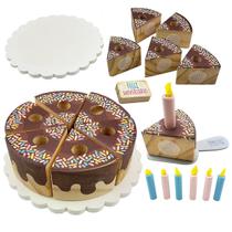 Comidinha De Brinquedo Bolo De Brinquedo Chocolate Kit 15 Pç