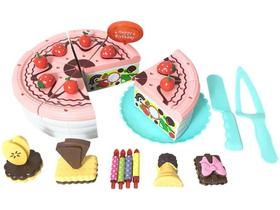 Comidinha de Brinquedo Creative Fun - Bolo de Aniversário de Morango Multikids 20 Peças