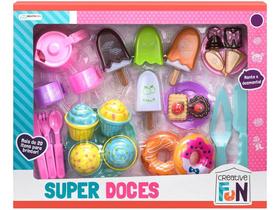 Comidinha de Brinquedo Creative Fun Super Doces - Multikids 27 Peças