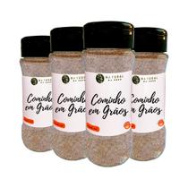 Cominho em Grãos 100% Orgânico Sabor Autêntico Kit 4 Pote com Dosador 70g