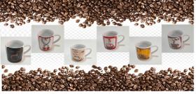 Comjunto De 06 Xícaras De Porcelana Decoradas Coffee 100ml