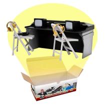 Commentator Table Playset Black & Grey para WWE e AEW