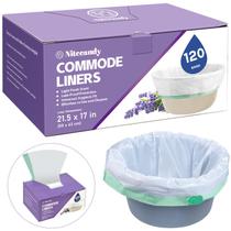 Commode Liners Nitecandy 120 unidades, ajuste universal, com aroma de lavanda Commode Liners Nitecandy 120 unidades, ajuste universal, com aroma de lavanda