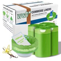 Commode Liners W&Y, pacote com 100 almofadas superabsorventes Commode Liners W&Y, pacote com 100 almofadas superabsorventes