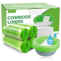 Commode Liners XUEPETT, pacote 120 com 120 almofadas superabsorventes Commode Liners XUEPETT, pacote 120 com 120 almofadas superabsorventes