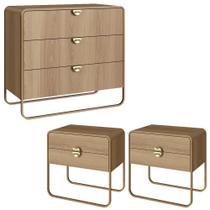 Comoda 02 Mesas De Cabeceira Organica Artesano Hanover Dourado Comoda 02 Mesas De Cabeceira Organica Artesano Hanover Dourado