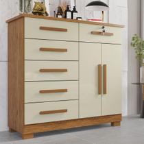 Cômoda 02 Portas 06 Gavetas E 01 Chave Itália Com Sapateira - Tudo De Móveis Cinamomo Off