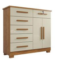 Cômoda 02 Portas 06 Gavetas e 01 Chave Itália Com Sapateira - Tudo de Móveis