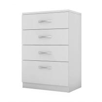 Comoda 04 Gavetas Astral Branco Demobile Branco Comoda 04 Gavetas Astral Branco Demobile Branco