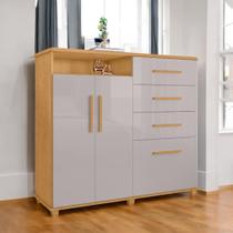 Cômoda 04 Gavetas e 02 Portas Helena Naturalle e Off White Cômoda 04 Gavetas e 02 Portas Helena Naturalle e Off White