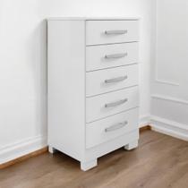 Cômoda 05 Gavetas Espaçosa Pétala Branca Cômoda 05 Gavetas Espaçosa Pétala Branca