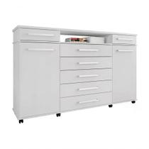 Comoda 07 Gavetas London Branco Com Rodizios Branco Comoda 07 Gavetas London Branco Com Rodizios Branco