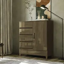 Cômoda 1 Porta 4 Gavetas com Pés