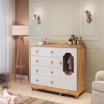 Cômoda 1 Porta 4 Gavetas MDF Noah Móveis Peroba Cômoda 1 Porta 4 Gavetas MDF Noah Móveis Peroba