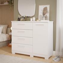 Cômoda 1 Porta 4 Gavetas MDF Sophia Espresso Móveis