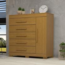 Cômoda 1 Porta 5 Gavetas 100% MDF 120cm Miosótis Espresso Móveis Cômoda 1 Porta 5 Gavetas 100% MDF 120cm Miosótis Espresso Móveis