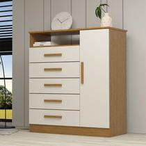 Cômoda 1 Porta 5 Gavetas 100% MDF 95cm Nemésia Espresso Móveis Cômoda 1 Porta 5 Gavetas 100% MDF 95cm Nemésia Espresso Móveis